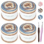 뜨개질용 카텍 페어리랜드 실 케이크-4팩 100g 3 52온스 소프트 DK 경량 3-60 면 30 아크릴 10 울- 스카프 숄 담요 의류에 완벽 A