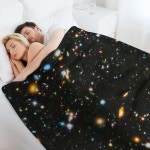 허블 익스트림 딥 필드 던지기 담요 침대 격자 무늬 침낭 1 40x30in