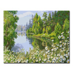 명화그리기 DIY 유화 세트 그림 액자 해바라기 아트홀릭 L119 숲속의 호수 1개