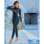 남성용 씨스킨 잠수복 여성용 프론트 지퍼 풀바디 다이빙 수트 Mens X-Small