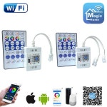 RGB LED 스트립용 와이파이 픽셀 컨트롤러 28 키 RF 원격 주소 지정 음악 음성 제어 12V 24V SM16703 WS2811 UCS1903