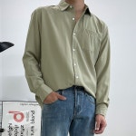 24로드 남성용 리오보 베이직 링클프리 셔츠 597 그린베이지 597-10 58