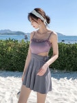 체크무늬 귀여운 물놀이 휴양지 풀빌라 스타일 아이템 수영복 L 1개 상자하회