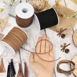 아네즈 3롤 플랫 가죽 끈 주얼리 제작용 스웨이드 리본 공예용 트위니 부츠용 얇은 신발 팔찌용 인조 스트립 목걸이