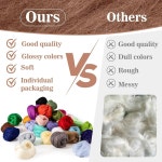 Sukh 40pcs 펠팅 울 로빙 - 코어 벌크 스피닝 DIY 공예 믹스