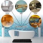 리노우스 욕조 샤워 매트 초장형 미끄럼 방지 39 x 16 흡입 컵 욕실 배수 구멍이 세탁기