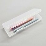 심플 반투명 무지 플라스틱 사각 필통 연필 케이스 중