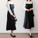 위드마마 여성 바스락 아노락 뷔스티에 롱원피스 3칼라