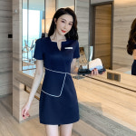 꼬모에스테틱(comoaesthetic) | 쁘띠꼬모 미용사유니폼 에스테틱 SPA 피부관리사 마사지샵 호텔유니폼 원피스 W 살구색 541423