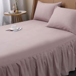 연보라 침대스커트 돌침대커버 매트커버 프릴 심플 덮개