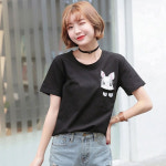 까꿍토끼 자수반팔티
