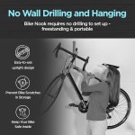 자전거 누크 거치대 수직 보관 랙 - 차고 보관 실내 실외를 위한 오리지널 드릴링이 없는 작은 공간을 완벽한 액세서리 Bike Nook