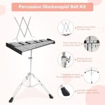 7월모다 32노트 글로켄슈필 실로폰 벨 키트 조절 가능한 스탠드 음악 스틱 알루미늄 타악기 세트