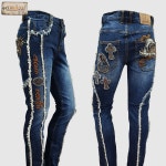 클라우드72 696 수술라인 슬림 자수 바이크진 34