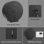 반앤수 상업용 점보 화장지 디스펜서 월 마운트 스테인리스 스틸 9 롤 홀더 목욕 티슈 디스펜서 잠금 키