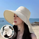 핑크보따리 UV차단99 와이드썬캡 하늘하늘 바캉스