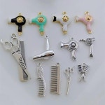 참 헤어 드라이어 컬러 에나멜 합금 액세서리 펜던트 앤티크 주얼리 DIY 수제 액세서리 10 개 26x20mm