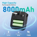 GOSCHE 휴대용 캠핑 샤워기 8 000mAh 충전식 야외 샤워 펌프 20L 접이식 버킷 인텔리전트 LED 디스플레이 RV용 IPX8 방수 여행 하이킹... 