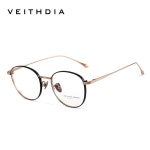 티타늄 안경테 VEITHDIA 레트로 라운드 빈티지 안경 남성 여성