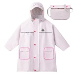 LEMONKID 유아용 레인 재킷 파트 우비 여아 남아용 책가방 위치 경량 판초 헤이즐넛 라떼 L 딸기 모치