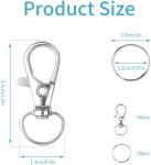 열쇠고리가 달린 HXSEMAYIG 100PCS 열쇠고리 금속 회전 랍스터 집게 클립 랜야드 보석 공예품 용