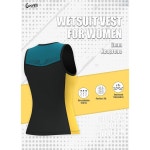 여성용 골드핀 잠수복 상의 조끼 네오프렌 민소매 앞 지퍼 재킷 수상 스포츠 수영 다이빙 서핑 스노클링용 Black-Camouflage X-Small