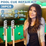 36pcs 풀 큐 키트 당구 팁 12개 클램프 2개 페룰 5개 분필 큐브 2개 트리머 5in1 도구 1개 교체 액세서리
