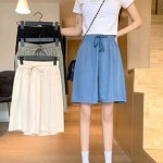 여성 여자 반바지 베이직 시 허리 여름용 밴딩