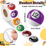 A1die 리얼리스틱 당구공 스티커 - 1-16 컬러 볼 필 앤 스틱 데칼 비닐 방수 범퍼 스포츠 게임 보상 노트북 벽 창문 물병 롤 2개