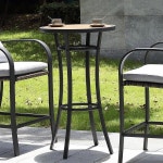 나가반나 야외 바 높이 비스트로 테이블 40 파티오 테이블 식탁 위와 금속 프레임이