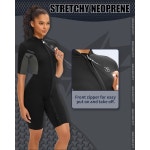 남성용 씨스킨 숏티 잠수복 여성용 프론트 지퍼 다이빙 수트 Mens X-Small