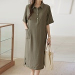 헤레이스 반오픈 린넨 원피스 YMSH25SS736