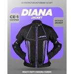 J A G JAG 여성용 투어링 모터사이클 재킷 올 시즌 어드벤처 듀얼 스포츠 CE 아머 코듀라 원단 Small