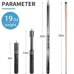 텔레스코픽 큐 스틱 연장 기능이 로트뮤직 프리미엄 풀 스틱 가죽 캐리백 당구 액세서리가 포함된 58 프로페셔널 세트