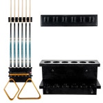 빌마트 월 마운트 풀 스틱 홀더 - 당구 큐 랙 6개용 수납 테이블 액세서리 Hold 6 Cue