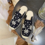 블로퍼 큐빅 보석 에스파듀 소프트 샌들 보석뮬 슬리퍼 35