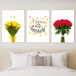 하루애디자인 장미 튤립 액자 4종 꽃 그림 포스터 캔버스 카페 호텔 네일샾 미용실 인테리어액자 02번 장미 꽃다발 초소형A4 21x29