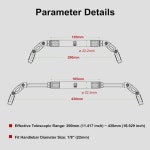 BRCovan 모터사이클 크로스바 알루미늄 합금 길이 조절 가능한 핸들바 익스텐더 밸런스바 보강 레버 직경