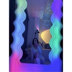 거울 연예인 전신거울 웨이브 조명 LED 셀카 수출용 도톰함 삼색조광