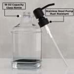 글래드퓨어 2팩 비누 디스펜서 18온스 앤티크 디자인 두꺼운 유리 핸드 304개의 방청 스테인리스 스틸 펌프