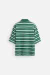 자라 스트라이프 니트 폴로 셔츠 2142 427 GREEN