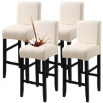 풀룬 방수 바 스툴 커버 4 PCS 스트레치 펍 톨 체어 슬립 커버 등받이가 탈착식 세탁 PCS Burgundy