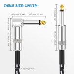 다양한 악기를 위한 Xaspac 케이블 악기 베이스 코드 10FT 6 스트레이트 커브드 오디오 케이블 - 일렉트릭 전자 키보드 스피커