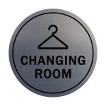 Signs ByLITA Circle Changing Room Sign with Adhesive Tape Mounts On Any Surface Weather Re