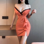 아트박스 옷자락 여자 홀복 란제리룩 레이스 야시 숏원피스