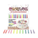 놀라운 컬러 플레임 멀티컬러 생일 축하 양초 홀더 12개 무향