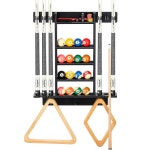 EXTCCT 벽걸이 견고한 나무 당구 풀 큐 랙 오크 6개의 i e s 스틱 홀더 테이블 초크 장비 액세서리 랙 게임룸 클럽 남자 동굴 i e s