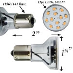레저용 LED RV 트레일러 모터홈 LED 스팟 라이트 1156 1139 1141 1383 LED 전구 2와트 275루멘 CW 10 30볼트 12볼트 롱넥 4팩 6500K