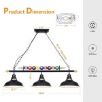 당구장 스누커 테이블 키친 아일랜드 당구장을 위한 맥아고 3라이트 당구대 테이블 조명 당구공 장식이 매트 메탈 쉐이드 3-Light