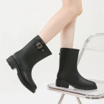 여자 버클 포인트 비오는날 장마 슈즈 장화 레인 부츠 여성 미들 남자 방마 여성롱 신발